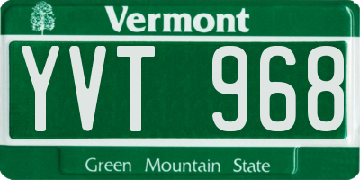 VT license plate YVT968
