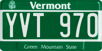 VT license plate YVT970