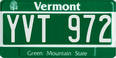 VT license plate YVT972