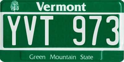 VT license plate YVT973