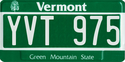 VT license plate YVT975