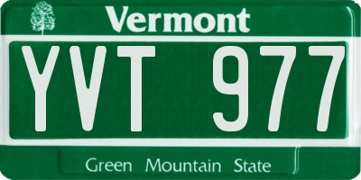 VT license plate YVT977