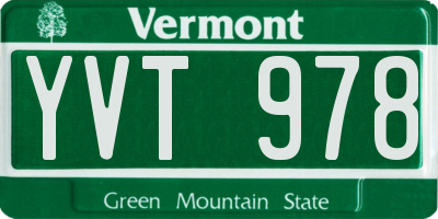 VT license plate YVT978