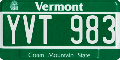 VT license plate YVT983