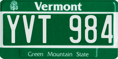 VT license plate YVT984