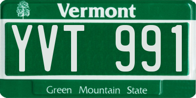 VT license plate YVT991