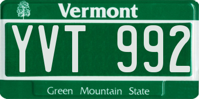 VT license plate YVT992
