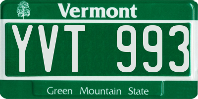 VT license plate YVT993