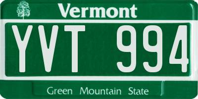 VT license plate YVT994