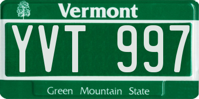 VT license plate YVT997