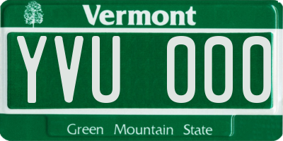 VT license plate YVU000