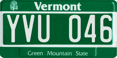 VT license plate YVU046