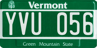 VT license plate YVU056