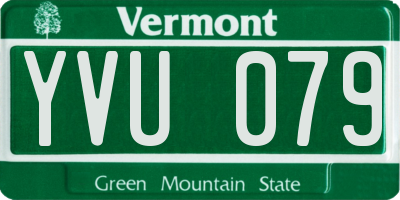 VT license plate YVU079