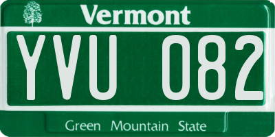 VT license plate YVU082