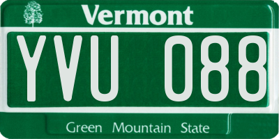 VT license plate YVU088