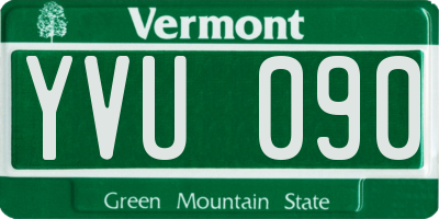 VT license plate YVU090