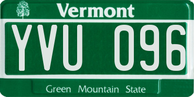 VT license plate YVU096