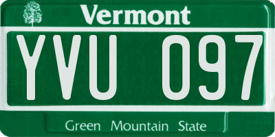 VT license plate YVU097