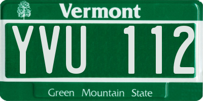 VT license plate YVU112
