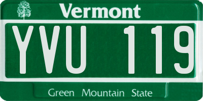 VT license plate YVU119