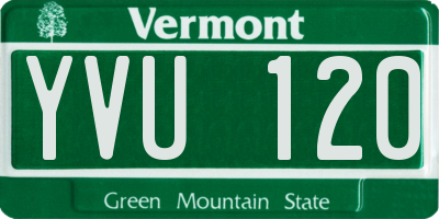 VT license plate YVU120