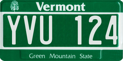 VT license plate YVU124