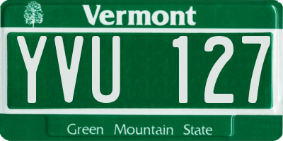 VT license plate YVU127
