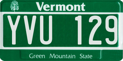 VT license plate YVU129