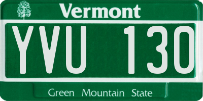 VT license plate YVU130