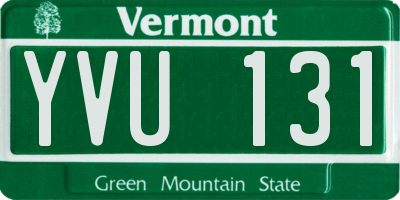 VT license plate YVU131