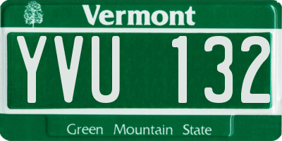 VT license plate YVU132