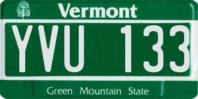 VT license plate YVU133