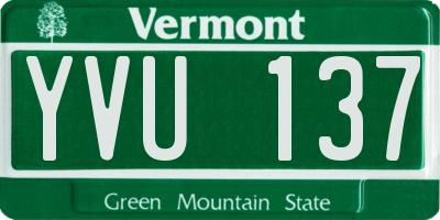 VT license plate YVU137
