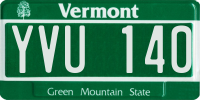 VT license plate YVU140