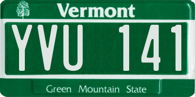 VT license plate YVU141