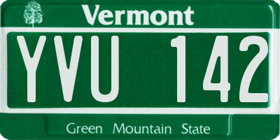 VT license plate YVU142