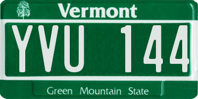 VT license plate YVU144