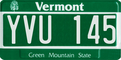 VT license plate YVU145