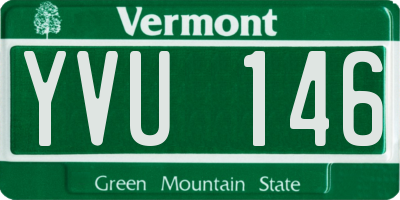 VT license plate YVU146
