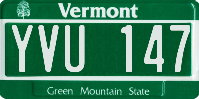 VT license plate YVU147