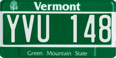 VT license plate YVU148