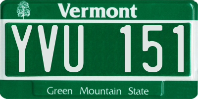 VT license plate YVU151