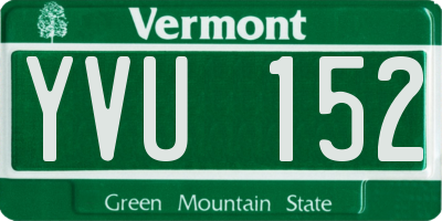 VT license plate YVU152