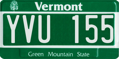 VT license plate YVU155
