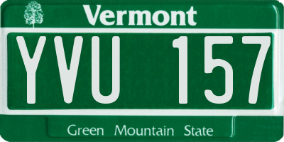 VT license plate YVU157