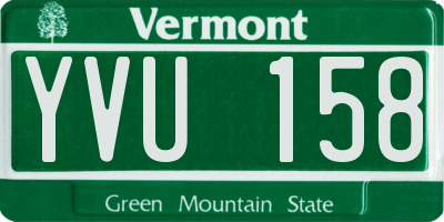 VT license plate YVU158
