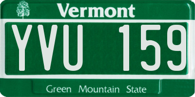 VT license plate YVU159