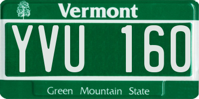 VT license plate YVU160
