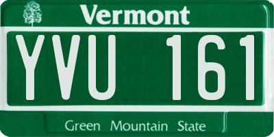 VT license plate YVU161